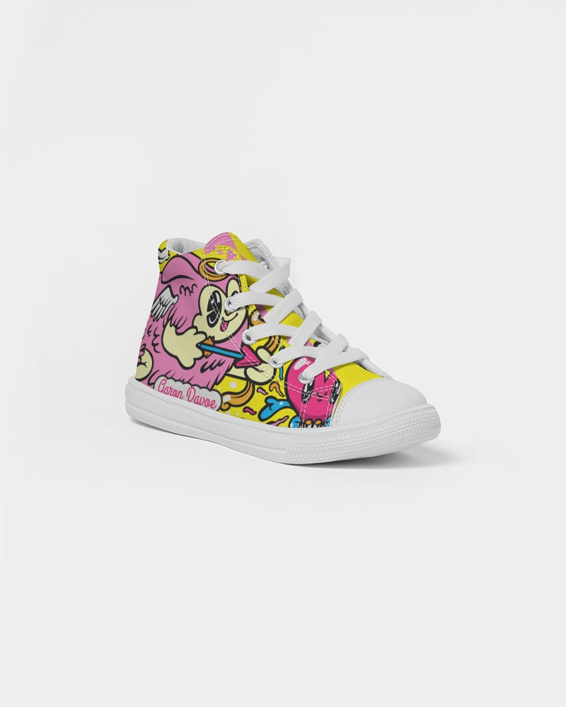 -valentine-shoe Yellow Kids Hightop Canvas Shoe